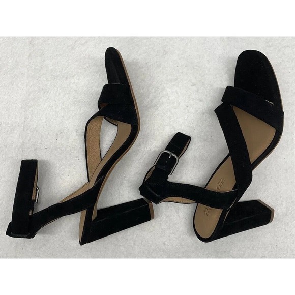 Madewell Sandal Shoes Womens Size 9 Strappy Black Suede Heels Party Church AE243 - Picture 11 of 15
